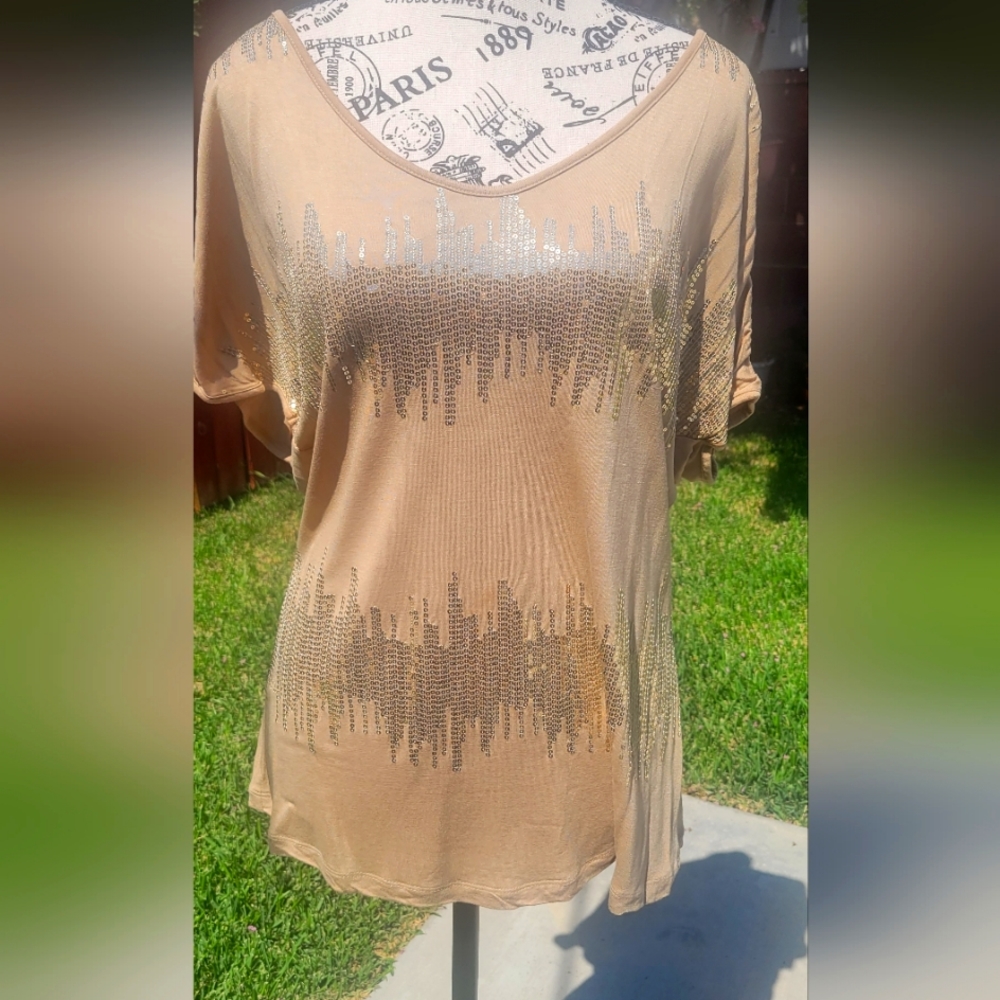 Apt 9 Sequin Cold Shoulder Top